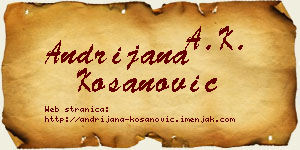 Andrijana Kosanović vizit kartica